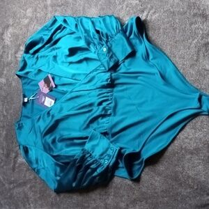 Sergio Hudson for Target  NWT Turquoise bodysuit surplice top